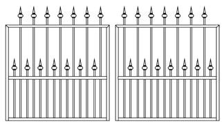Round Tube 19mm Double Swing Gates 2100mm High