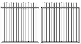Round Tube 19mm Double Swing Gates 2100mm High