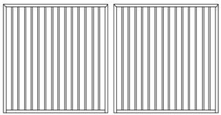 Round Tube 19mm Double Swing Gates 2100mm High