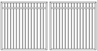 Round Tube 19mm Double Swing Gates 2100mm High