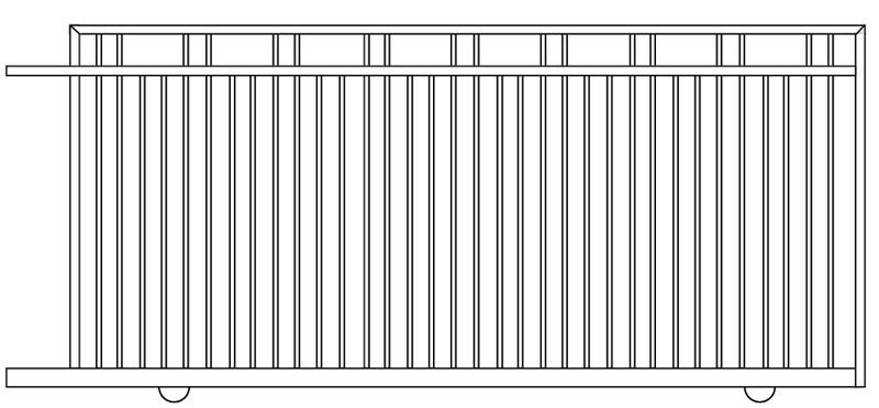 Round Tube 19mm Sliding Gate 1800mm High