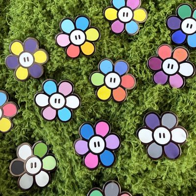 Pride Flower Power Up - Enamel Pins