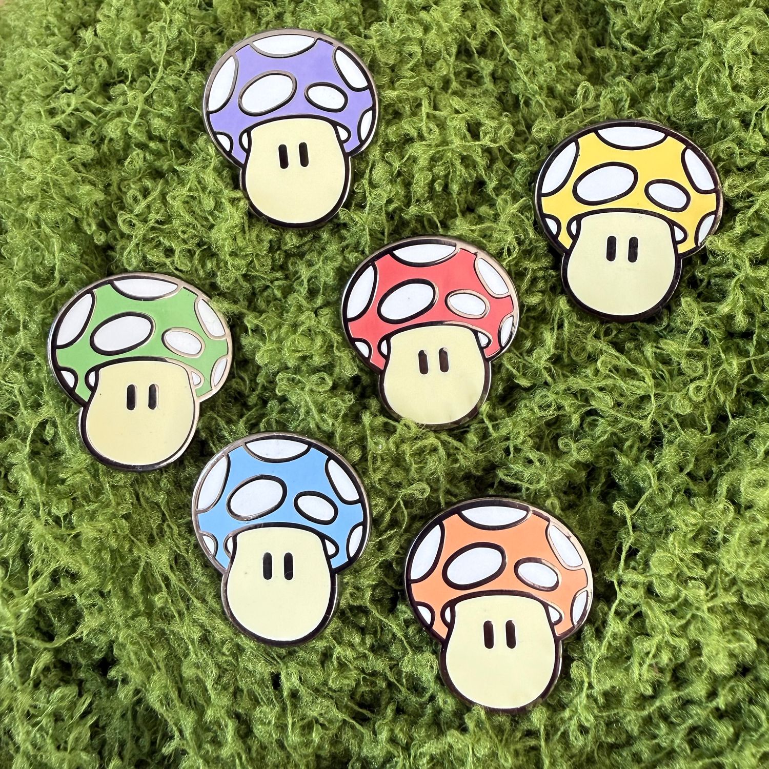 Pride Mushi Power Up Set - Enamel Pins