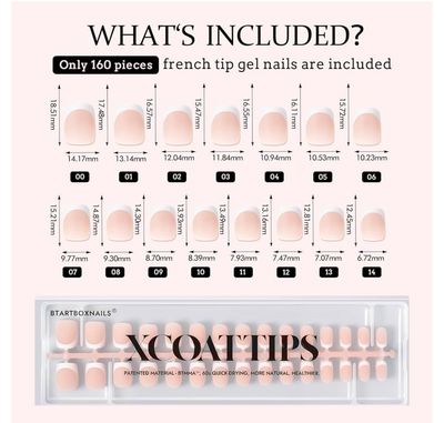Press On Nails - Classic Short French Tip - Pink