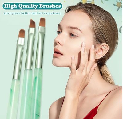 3 PC Nail Clean Up Brushes Set