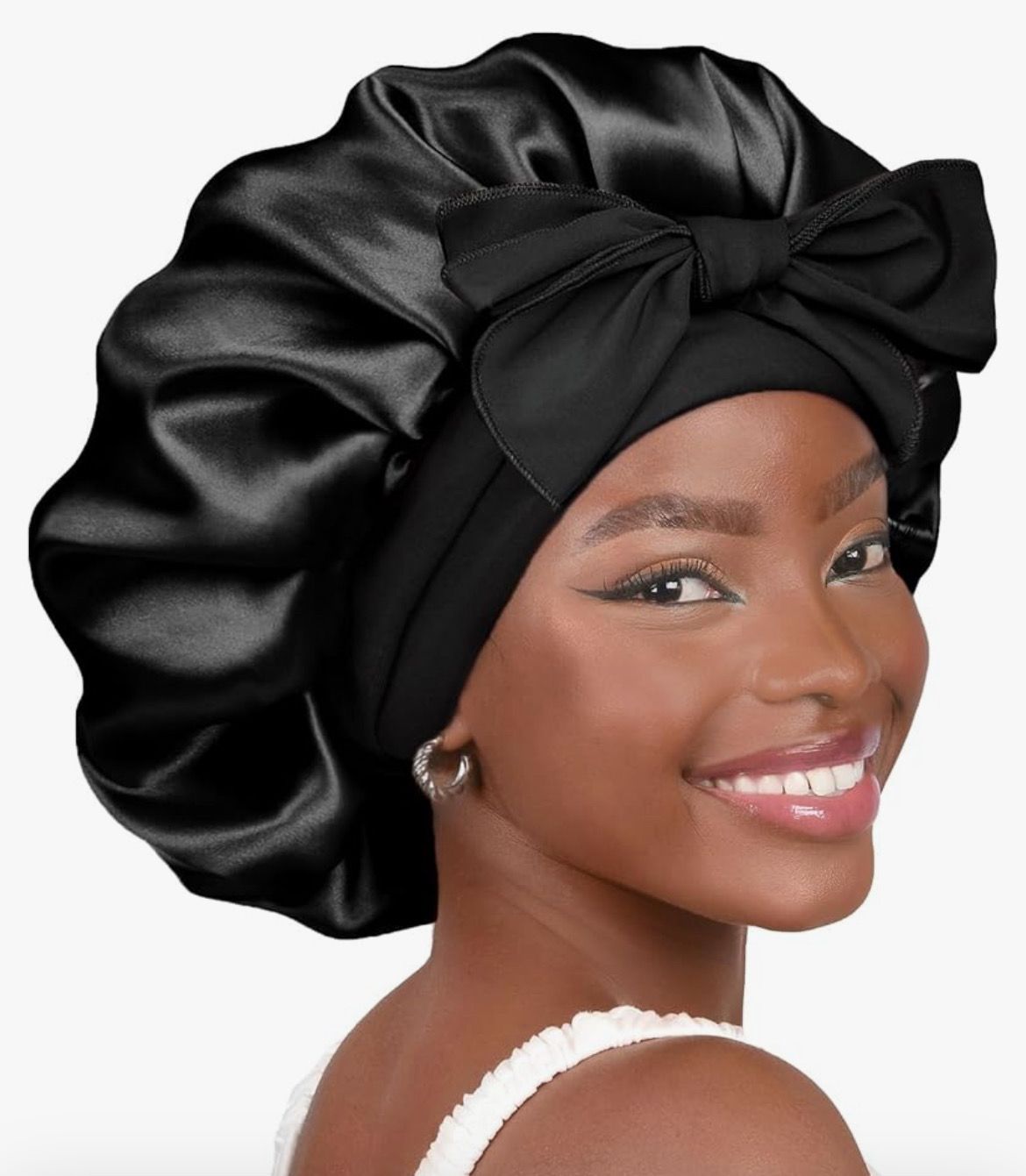 Silk Bonnet With Tie Band