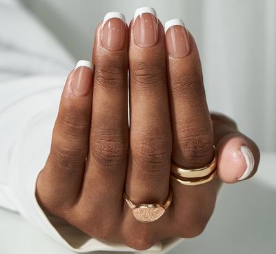 Press On Nails - Classic Short French Tip - Pink