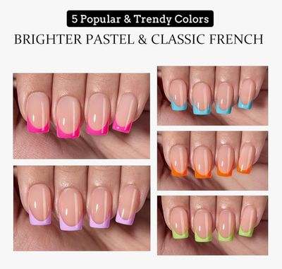 Press On Nails - Classic Short French Tip - Pastel