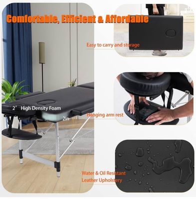 Portable Massage Table, 84 Inch Massage Bed with Neck Stretcher Adjustable Lash Bed Tattoo Table