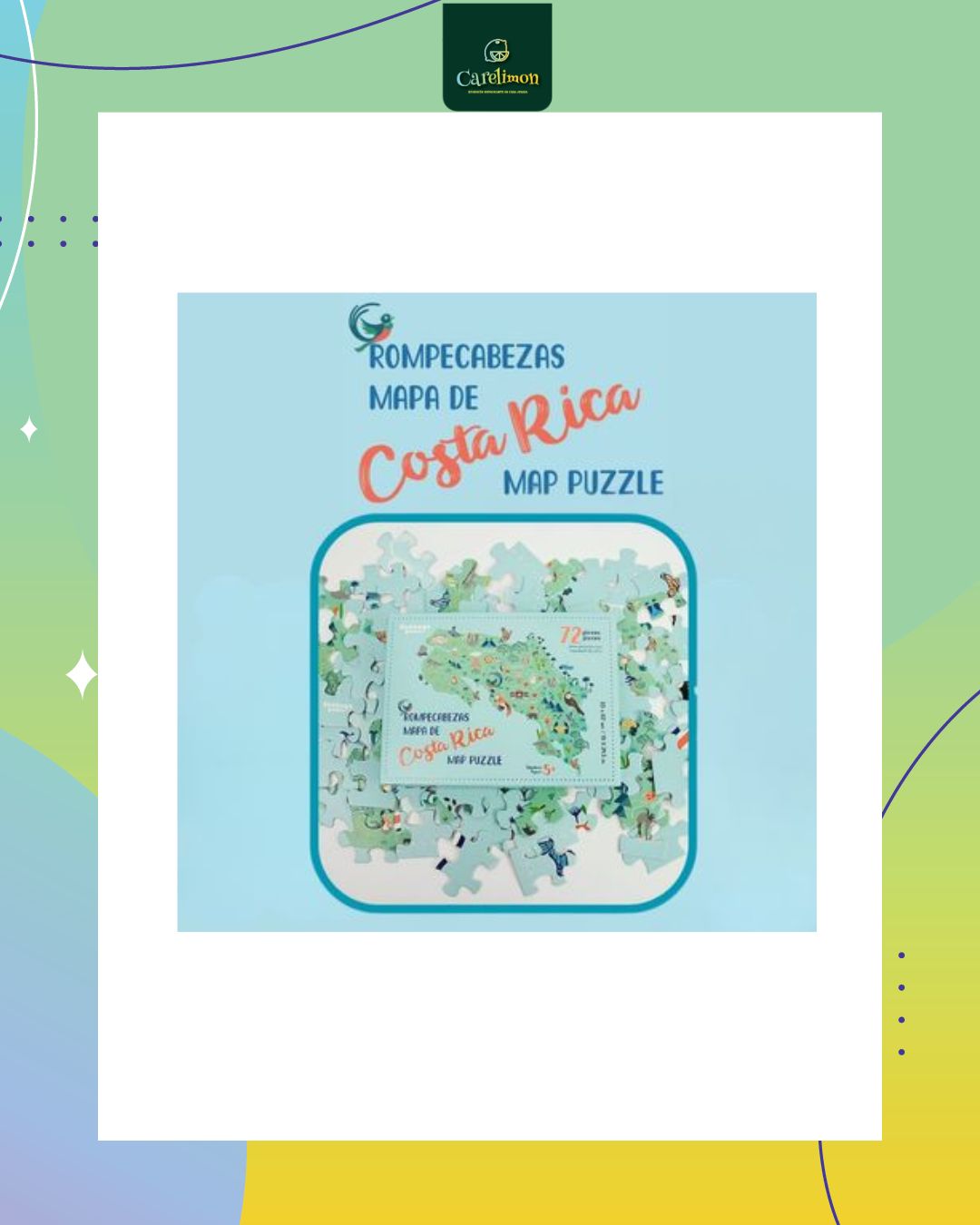 Guabaya Games - Rompecabezas de Costa Rica (Juego de mesa Nacional) - Juego de mesa Costa Rica - Carelimon Games