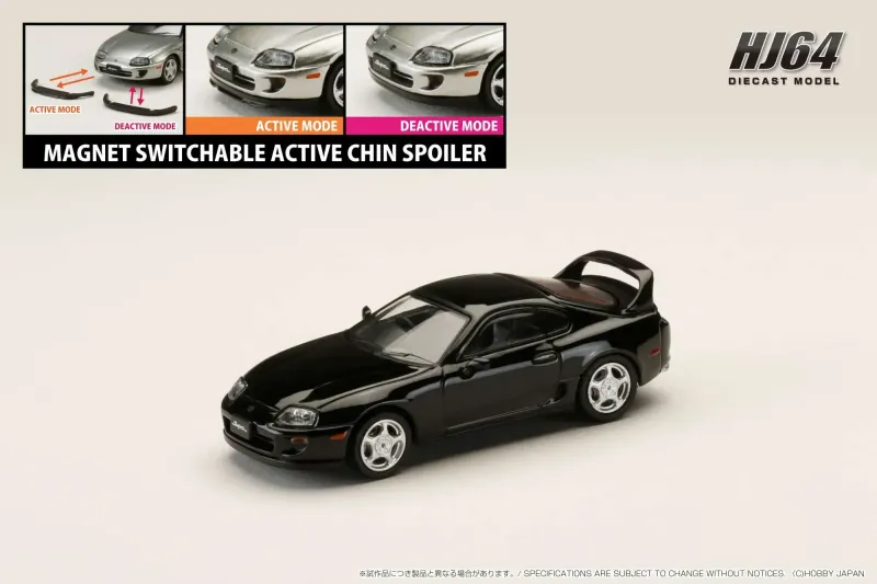 Toyota Supra RZ JZA80 Black 1/64