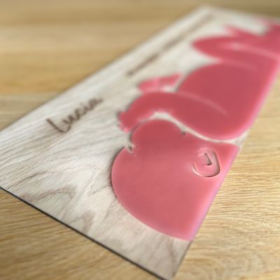 Geboortebord Baby: Vol - Gepersonaliseerd op ware grootte
