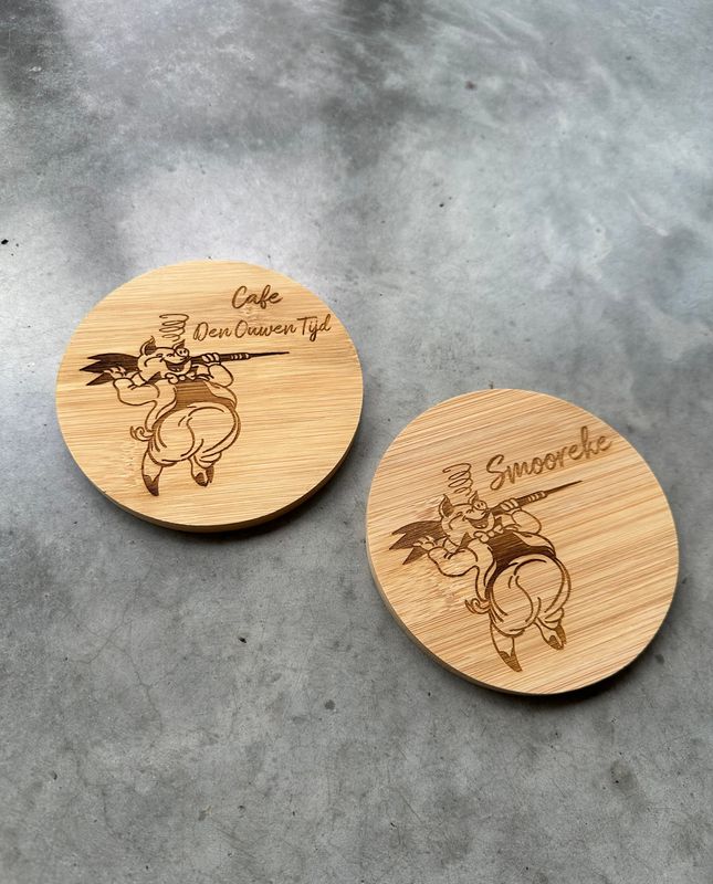 Bamboe Onderzetter – Combinatie Logo en Tekst