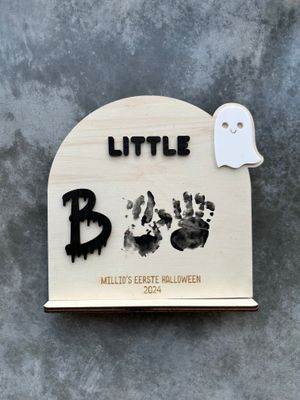 Halloween "BOO"-bord - Voet/hand afdruk (DIY)