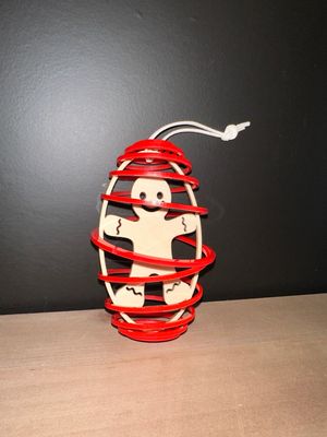 Kerstbal Spiraal - Ovaal - Gingerbread