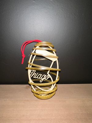 Kerstbal Spiraal - Ovaal - Kerstsok - Gepersonaliseerd met naam