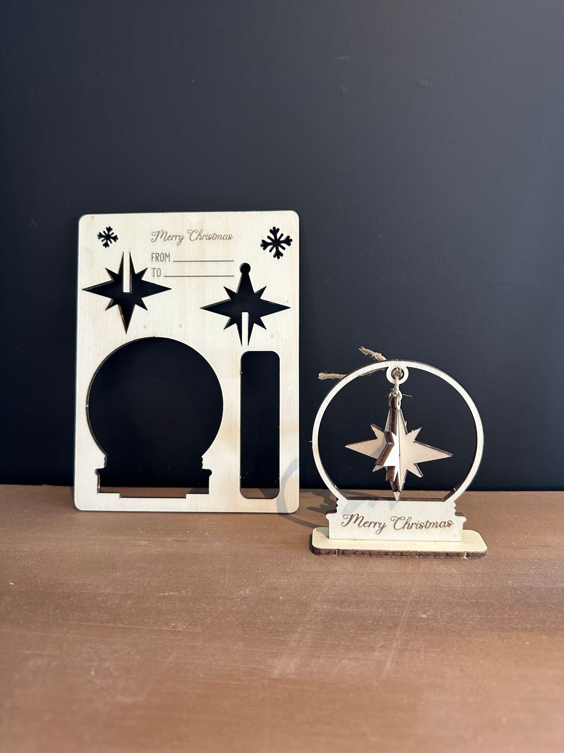 Kerstkaart - 3D Sneeuwbol met hanger