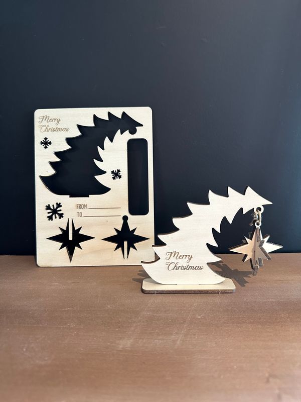 Kerstkaart - 3D Hangende Kerstboom met hanger