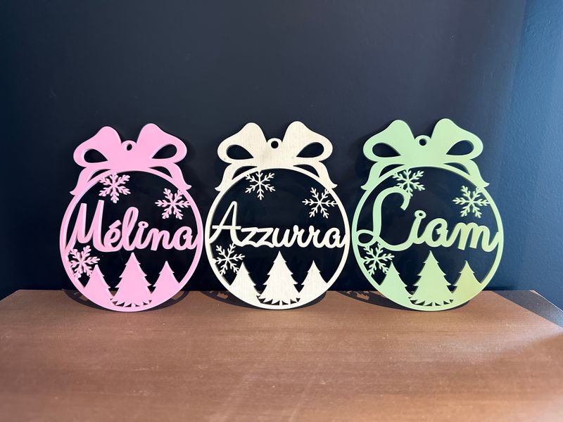 Kerstbal - Strik - Gepersonaliseerd met naam