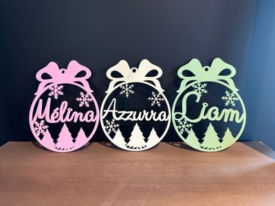 Kerstbal - Strik - Gepersonaliseerd met naam