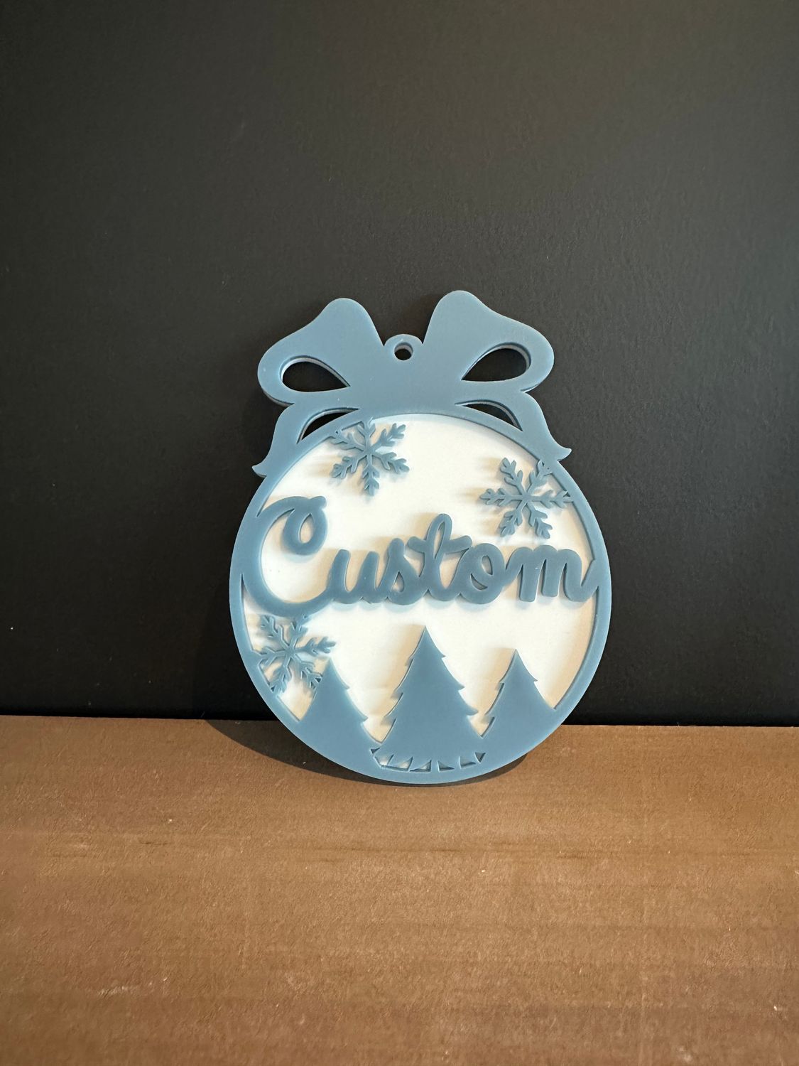 Kerstbal - Strik - Gepersonaliseerd met naam (2 lagen)
