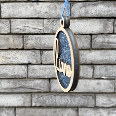 Kerstbal - Combi Plexi &amp; Hout - Gepersonaliseerd met naam