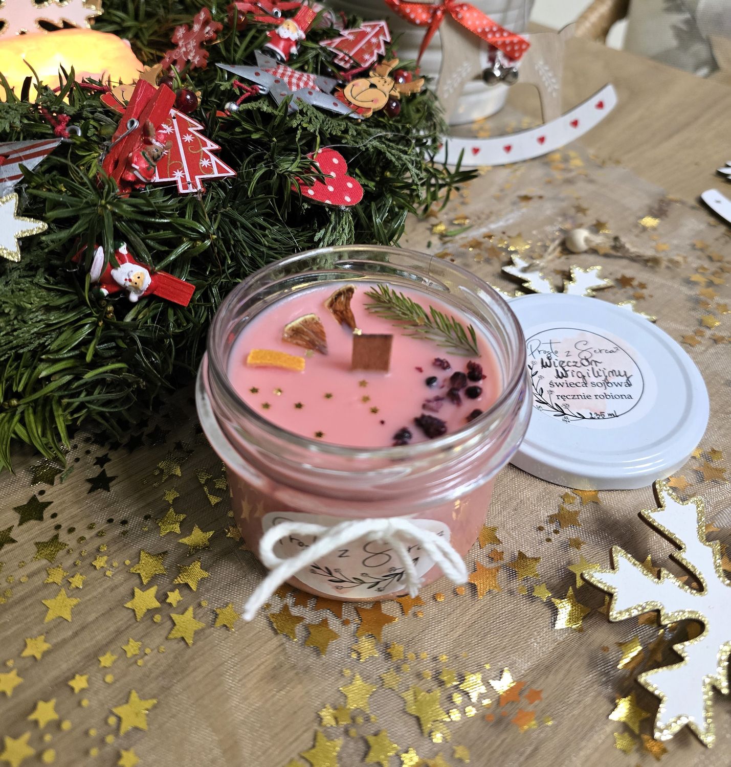 WIECZÓR WIGILIJNY zapachowa świeca sojowa z drewnianym knotem 235 ml