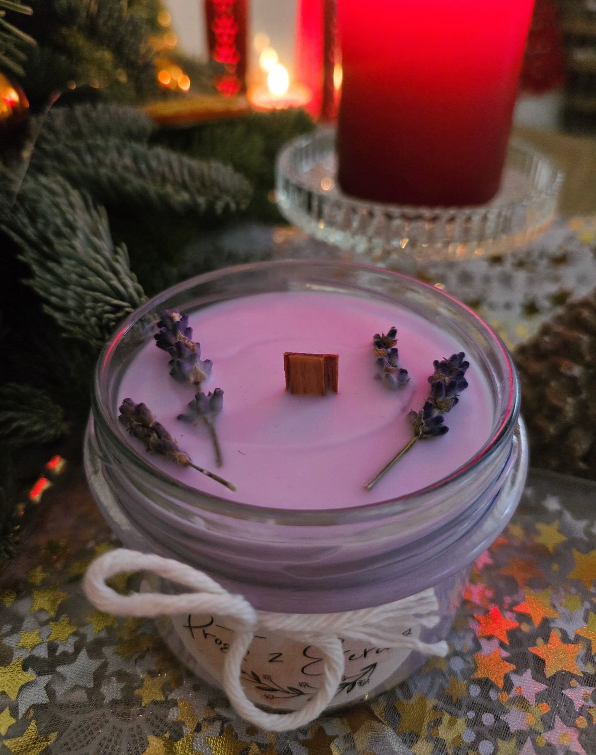 LAWENDA zapachowa świeca sojowa z drewnianym knotem 235 ml