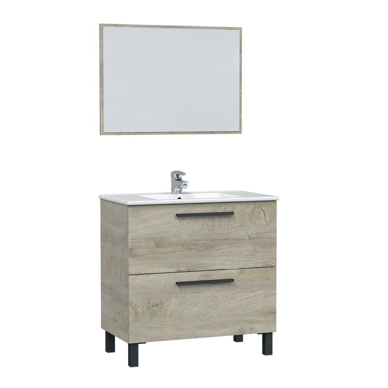 AIR Mueble 80 2C + Espejo + Lavabo (80x80x45 cm)