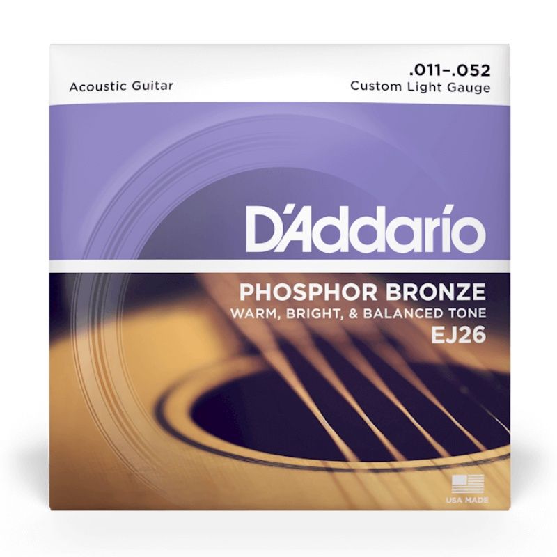 D&#39;Addario EJ26 Phosphor Bronze Acoustic Guitar Strings 11-52