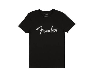 Fender Spaghetti Logo Black T-Shirt - Small