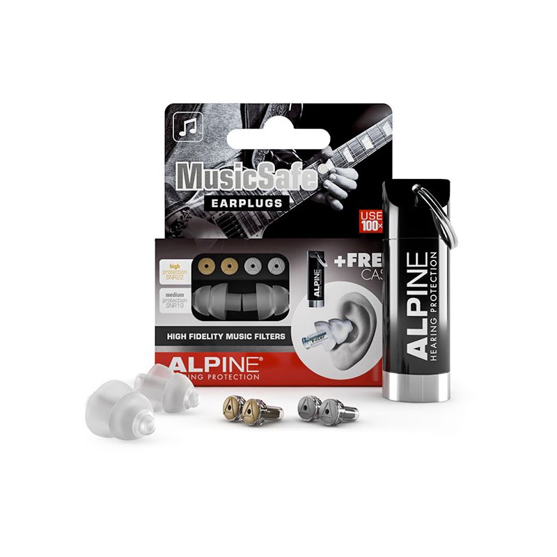 Alpine MUSICSAFE Musicians Earplugs With Two Interchangeable Filter Sets &amp; Case