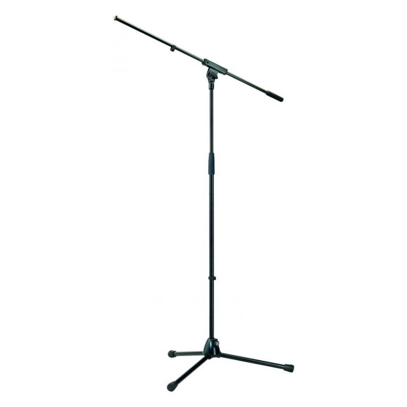 K&amp;M 210/6-BLACK Tripod Mic Stand w/ Boom (Blk)