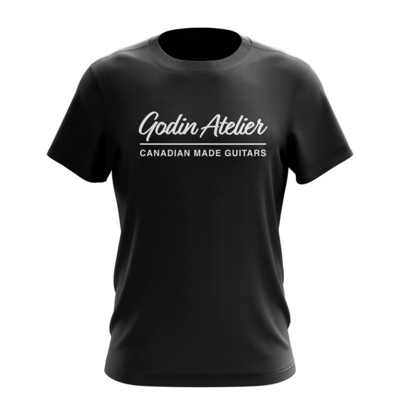 GODIN 048120 T-Shirt - Black with White Print LARGE