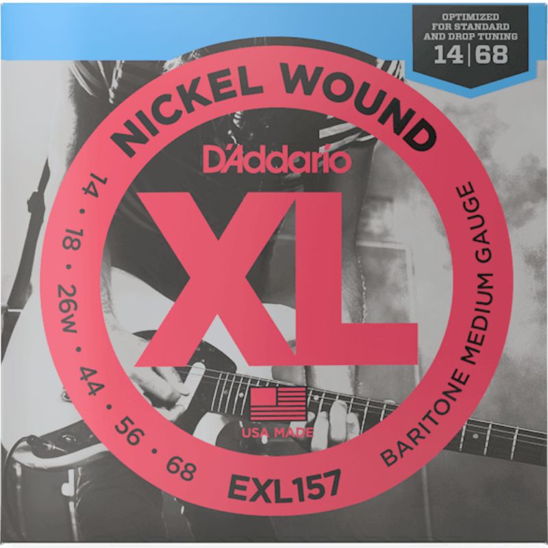 D&#39;Addario EXL157 Nickel Round Wound Baritone Electric Guitar Strings 14-68