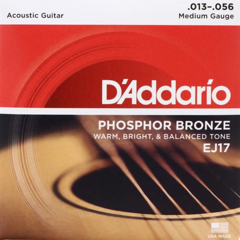 D&#39;Addario EJ17 Phosphor Bronze Acoustic Guitar Strings 13-56