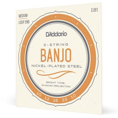 D&#39;Addario EJ61 5-String Medium Nickel Banjo String Set