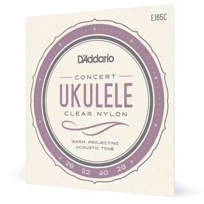 D&#39;Addario EJ65C Clear Nylon Concert Ukulele Strings