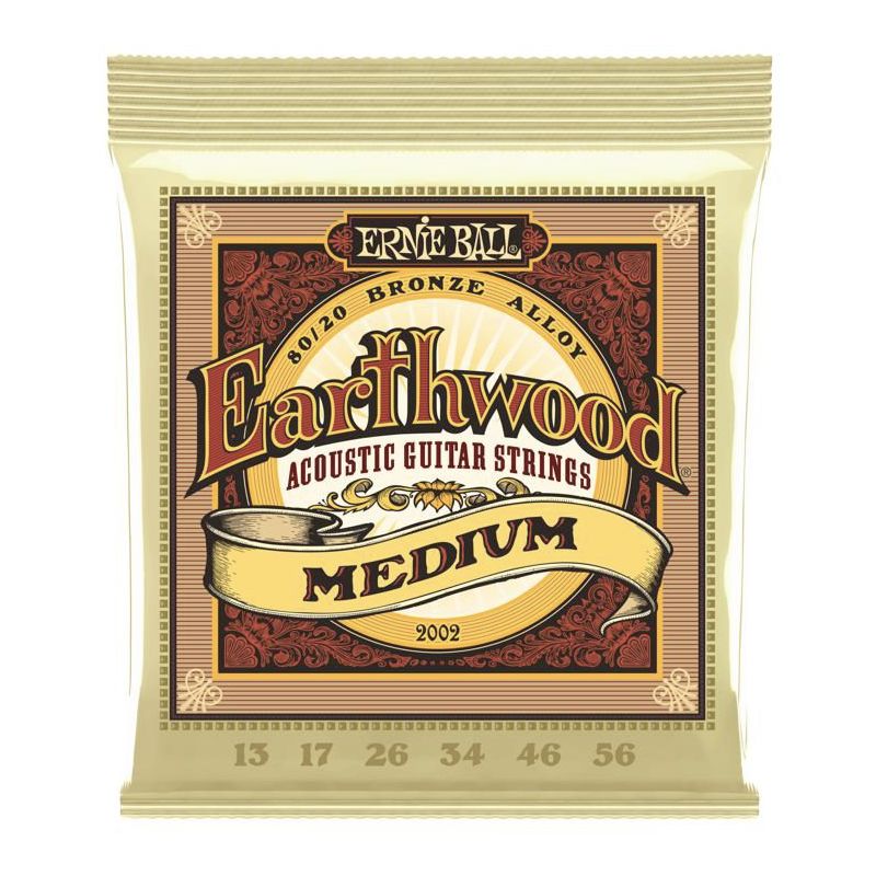 Ernie Ball 2002EB Earthwood Medium 80/20 Bronze Acoustic Strings 13-56