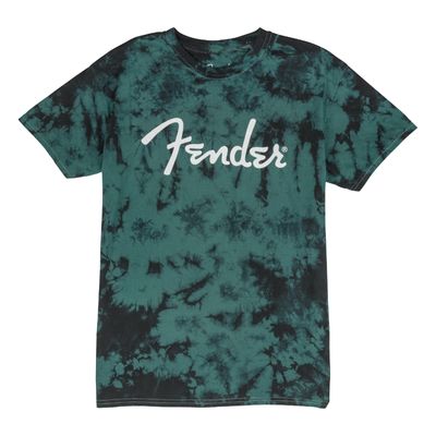 Fender Tie-Dye Blue Logo T-Shirt - S