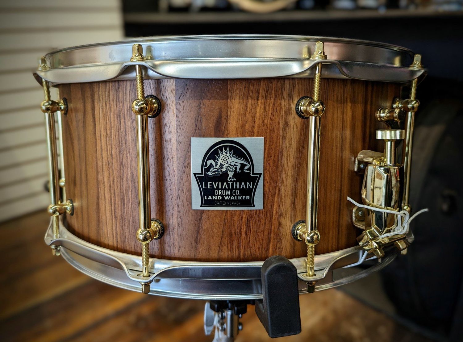 Leviathan Drum Co Land Walker 14&quot; x 6.5&quot; Solid Walnut Snare Drum