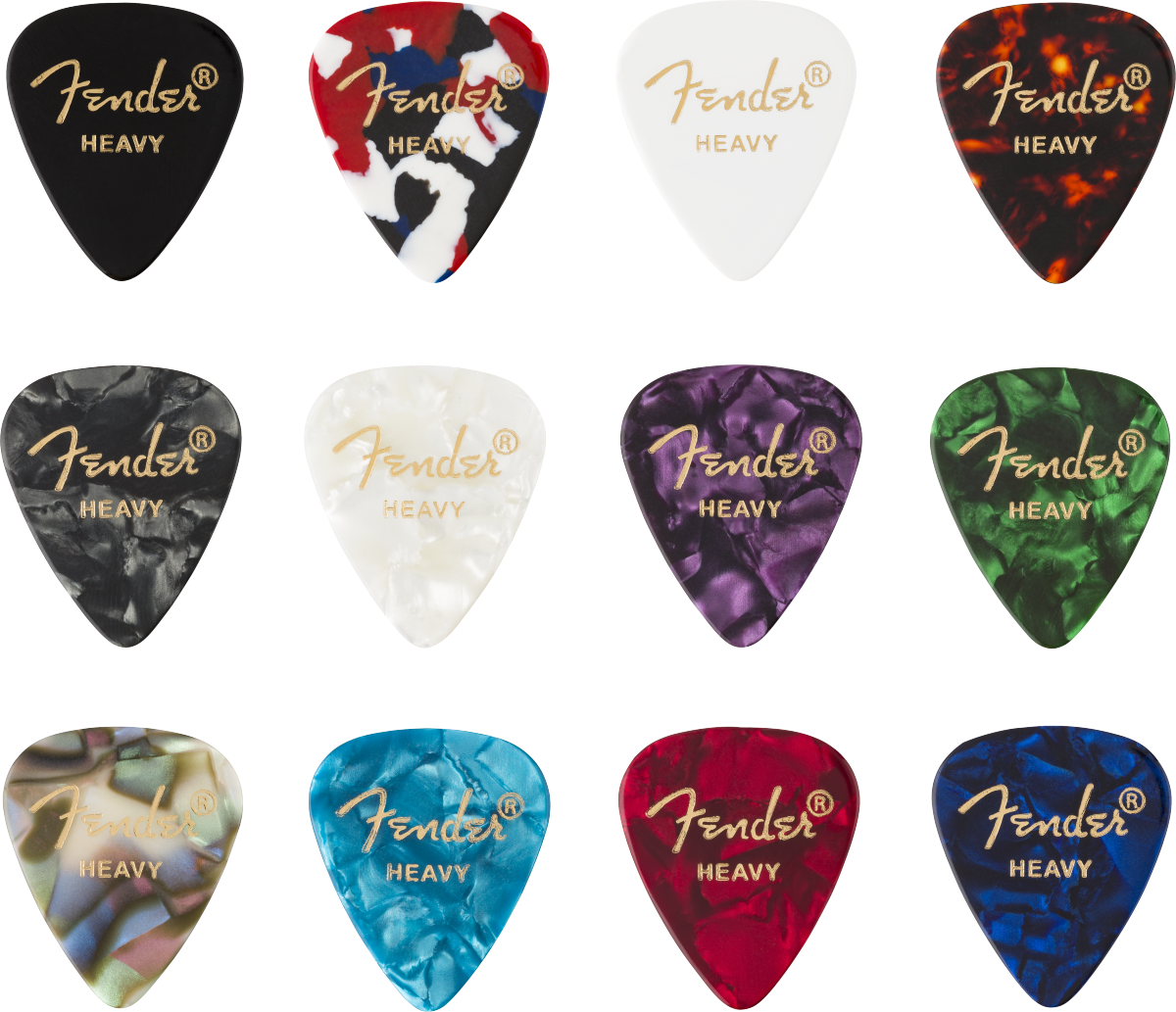 Fender 351 Celluloid Guitar Pick Medley - Heavy (12-pack)