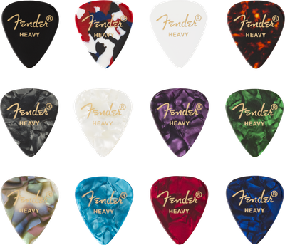 Fender 351 Celluloid Guitar Pick Medley - Heavy (12-pack)