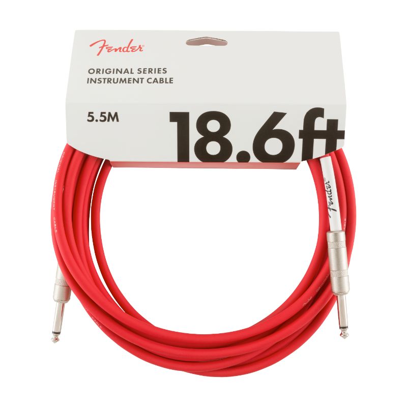 Fender Original Series Straight to Straight Instrument Cable - 18.6 foot Fiesta Red