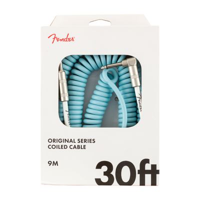 Fender Original Series Straight to Right Angle Coil Cable - 30ft. Daphne Blue