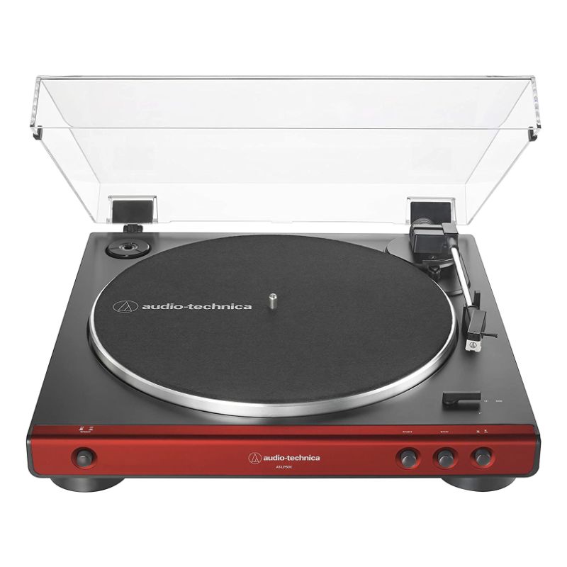 Audio-Technica ATLP60X RD Fully Automatic Belt-Drive Turntable - Red