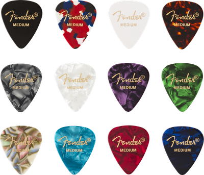 Fender 351 Celluloid Guitar Pick Medley - Medium (12-pack)
