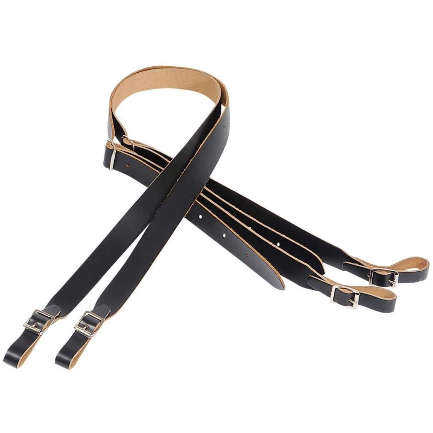 Levy&#39;s M18-BLK 1&quot; Leather Accordion Straps - Black