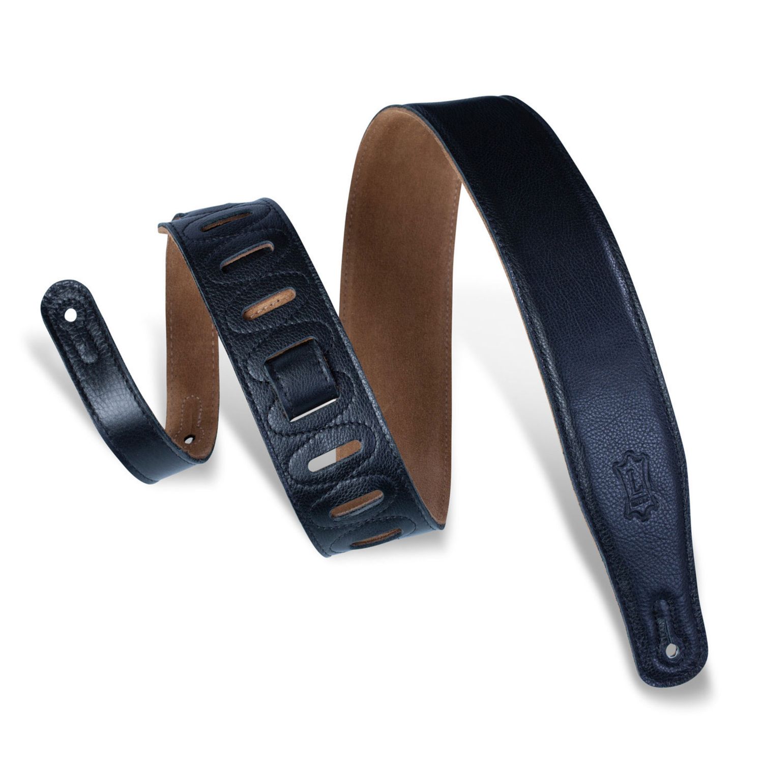 Levy&#39;s M26GF-BLK 2.5&quot; Garment Lthr. Strap w/ Padding (BLK)