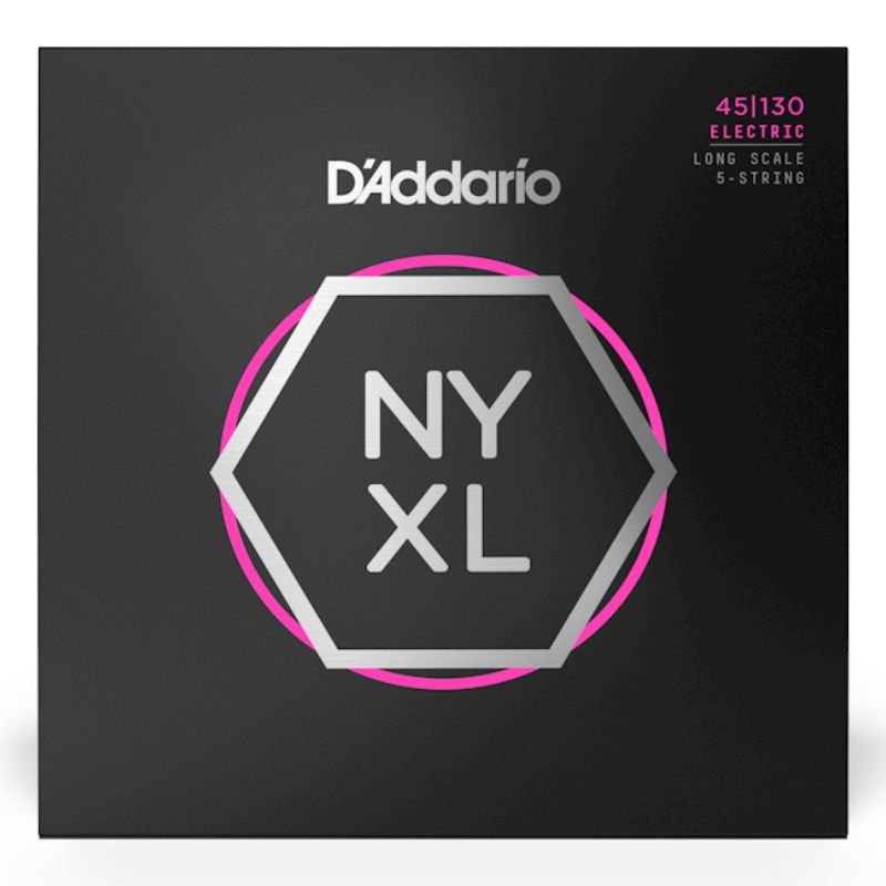 D&#39;Addario NYXL45130 Long Scale 5-String Bass Guitar Strings 45-130